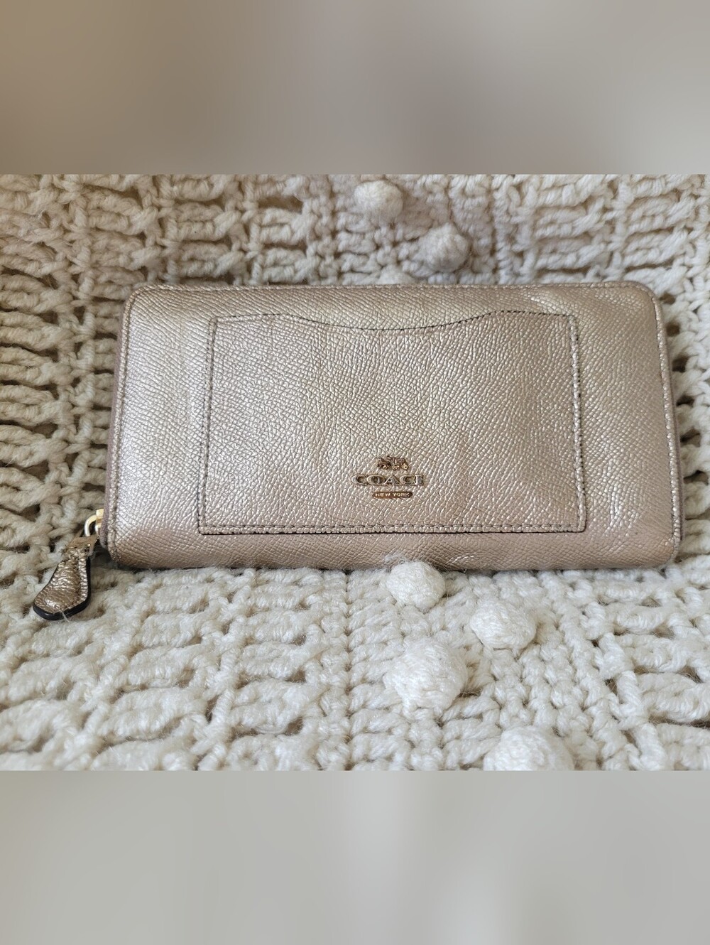 COACH WALLET ACCORDION ZIP AROUND GOLD